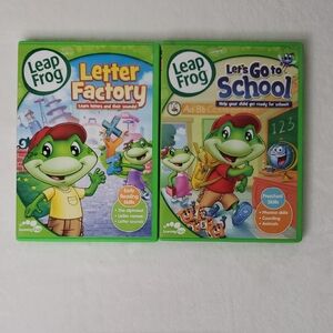 Leap Frog Early Learning Videos Educational Set of 2 DVD's Letters School